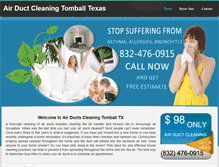Tablet Screenshot of airductcleaningtomball.com